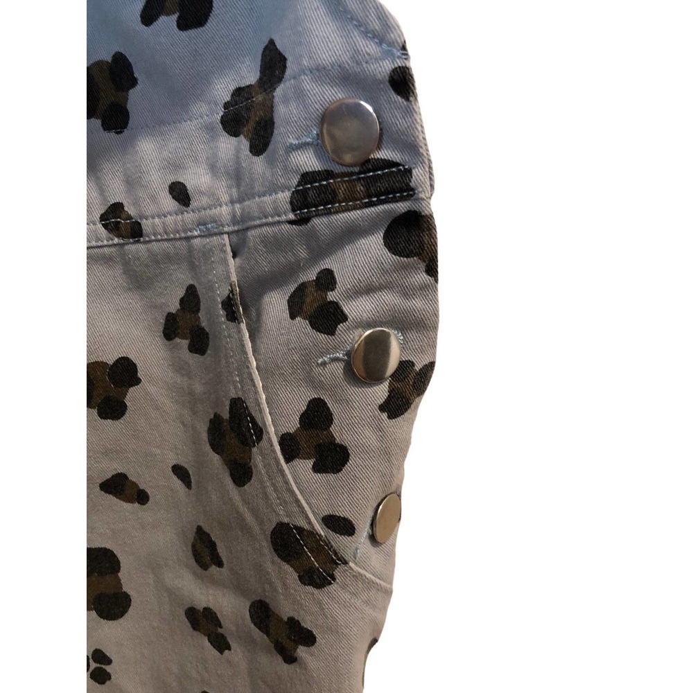 Entro Overalls dress Light grey Blue Leopard Spots with skirt bottom Size Medium - Picture 2 of 9